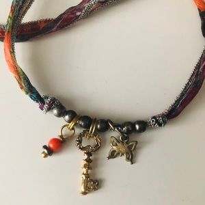 Johnny Was silk/ charm necklace/bracelet